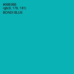 #09B3B5 - Bondi Blue Color Image